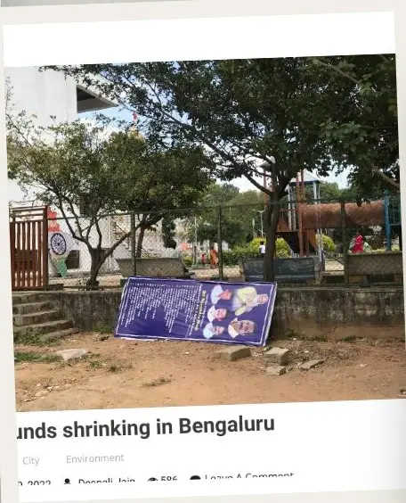 A fenced neighbourhood playground in Bengaluru