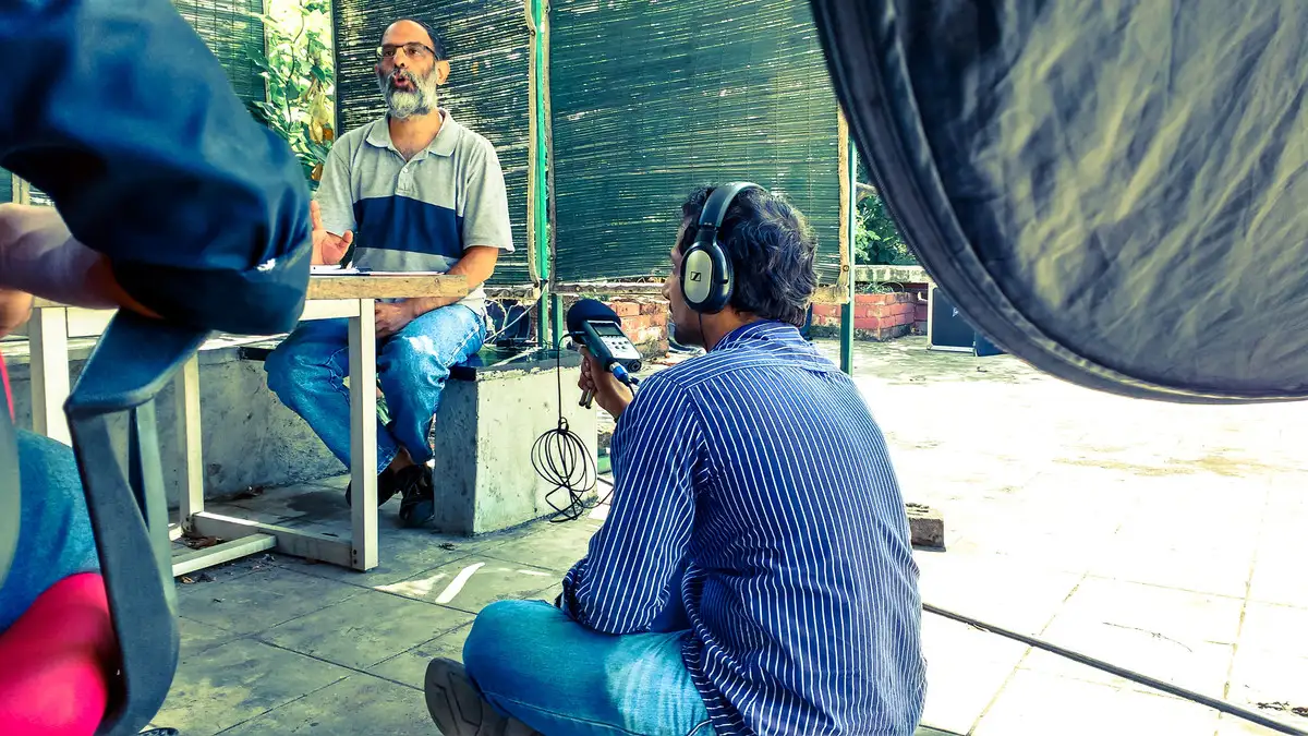Interview recorded in an office
